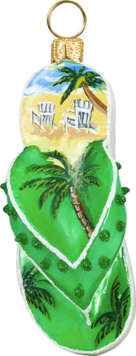Flip Flop Beach Palm Trees Version- Green