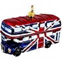 Union Jack flag British double decker bus.