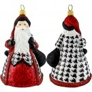 Santa Claus ornament- hounds tooth pattern.