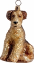 Airedale glass Christmas ornament.