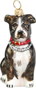American Staffordshire Terrier glass Christmas ornament.