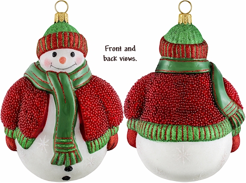 Snowman in Red Beaded Sweater