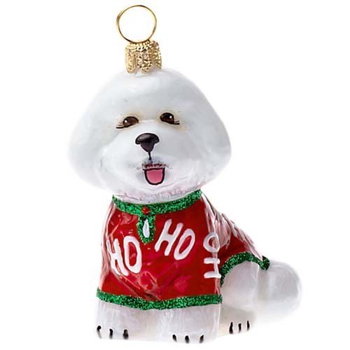 Bichon Frise in Ho Ho Ho<br> Christmas Pajamas