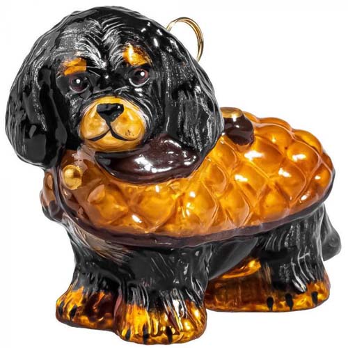 Cavalier King Black Tan<br> in Brown Quilted Coat