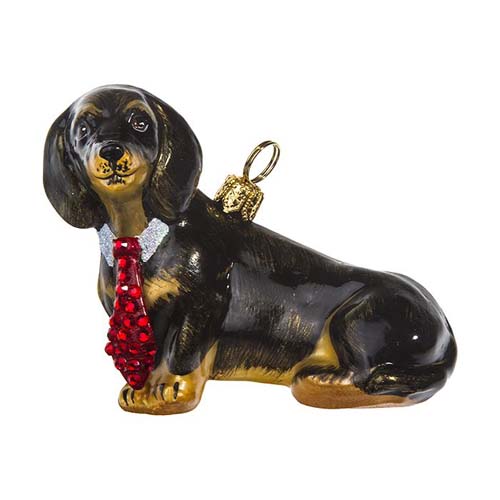 Dachshund Black <br>with Crystal Tie