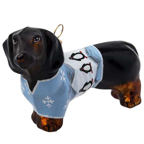 Dachshund in Penguin <br>Christmas Pajamas