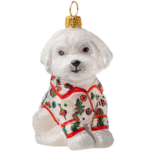 Maltese in <br>Christmas Pajamas