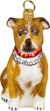 American Staffordshire Terrier glass Christmas ornament.