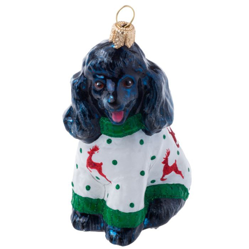 Poodle Black in <br>Christmas Pajamas