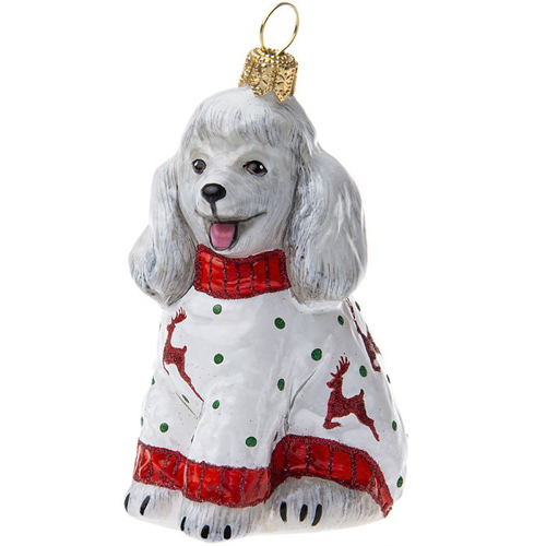 Poodle White in <br>Christmas Pajamas