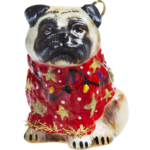 Pug Fawn in Ugly <br>Christmas Sweater