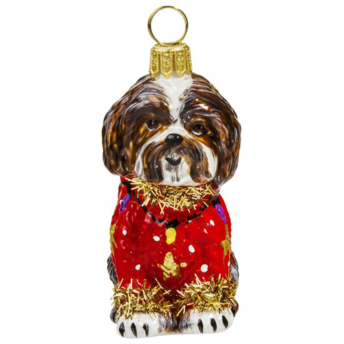 Shih Tzu Brown White in <br>Ugly Christmas Sweater