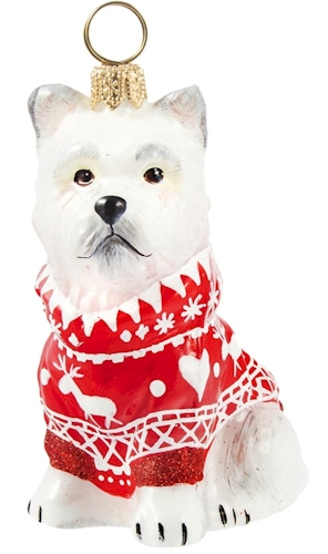 Westie in Nordic Sweater